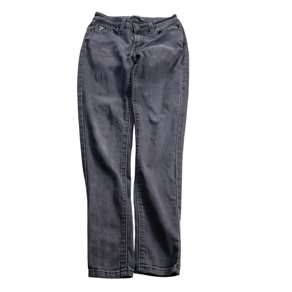 Levis Jeans Womens 26‎ Gray Charcoal Straight Leg Studded Pockets Denim Casual